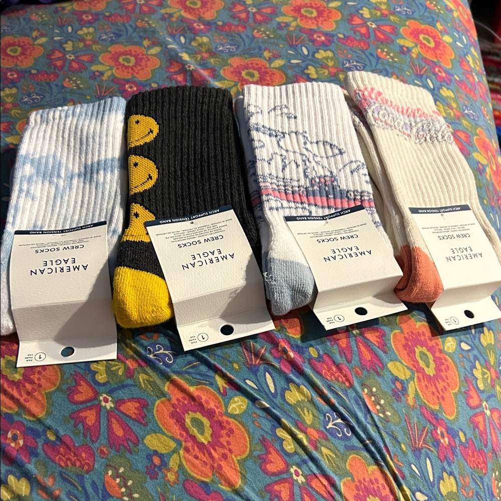 American Eagle Outfitters Men's Crew Socks - Fun Multi-Design Set